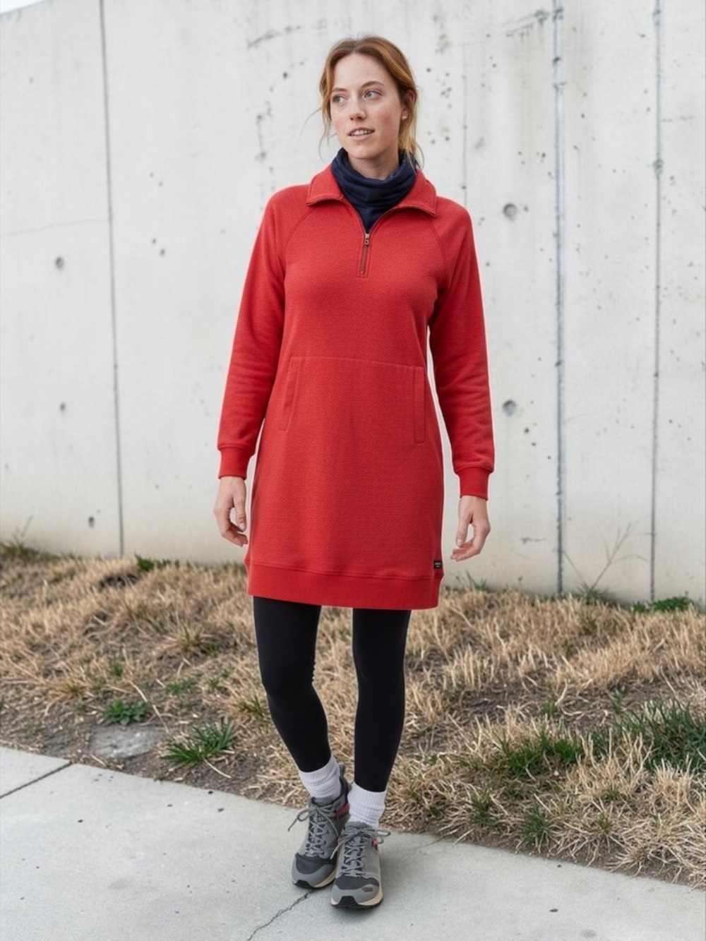 Toad&Co Women’s Hibernation 1/4 Zip Hemp Sweatshirt Dress Size XS
